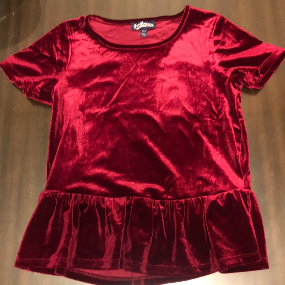 Red Velvet Girls Blouse